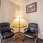 Table and chairs in hotel room